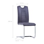 vidaXL Chaises à manger cantilever lot de 6 gris similicuir daim