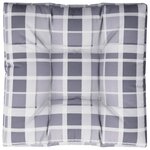 vidaXL Coussin de palette motif à carreaux gris 80x80x12 cm tissu