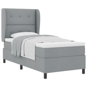 vidaXL Lit à ressorts avec matelas Gris clair 90x190 cm Tissu