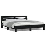 vidaXL Cadre de lit avec LED sans matelas noir 200x200 cm