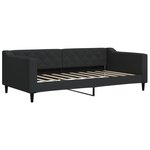vidaXL Lit de jour avec gigogne et matelas noir 90x190 cm tissu