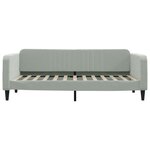 vidaXL Lit de jour avec gigogne et tiroirs gris clair 90x200cm velours