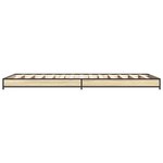 vidaXL Cadre de lit chêne sonoma 75x190 cm bois d'ingénierie et métal