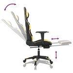 vidaXL Chaise de jeu avec repose-pied Noir et doré Similicuir