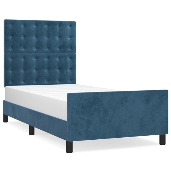 vidaXL Cadre de lit sans matelas bleu foncé 80x200 cm velours