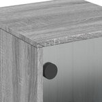 vidaXL Tables de chevet et portes vitrées 2 Pièces sonoma gris 35x37x50cm