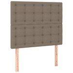 vidaXL Sommier à lattes de lit et matelas et LED Taupe 90x200 cm Tissu