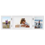vidaXL Cadre photo dépliable Blanc 28x18 cm+2x(13x18 cm)
