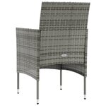 vidaXL Salon de jardin 8 Pièces avec coussins résine tressée gris