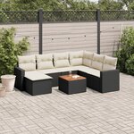 vidaXL Salon de jardin 8 Pièces avec coussins noir résine tressée