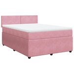 vidaXL Sommier à lattes de lit avec matelas Rose 140x190 cm Velours