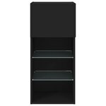 vidaXL Meuble TV avec lumières LED noir 40 5x30x90 cm