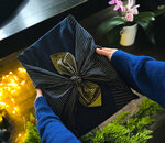 Lot de 3 Emballage Papier Cadeau Réutilisable Coton Recyclé Tissu Furoshiki Ecologique Pack Famille Extraordinaire