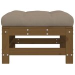 vidaXL Repose-pieds de jardin avec coussins lot de 2 marron miel