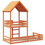 vidaXL Lit superposé avec toit cire marron 80x200cm bois massif de pin