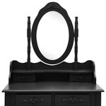 vidaXL Ensemble de coiffeuse avec tabouret Noir 75x69x140 cm Paulownia