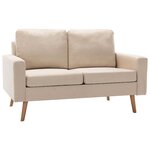 vidaXL Ensemble de canapés 2 Pièces Tissu Crème