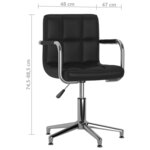 vidaXL Chaise pivotante de salle à manger Noir Similicuir