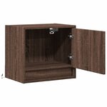 vidaXL Tables de chevet murales avec lumières LED 2 Pièces chêne marron
