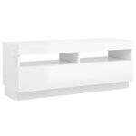 vidaXL Meuble TV avec lumières LED blanc brillant 100x35x40 cm