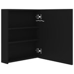 vidaXL Armoire de salle de bain à miroir LED noir 50x14x60 cm