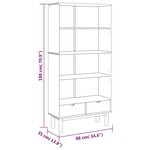 vidaXL Bibliothèque OTTA avec 2 tiroirs Marron Bois massif pin