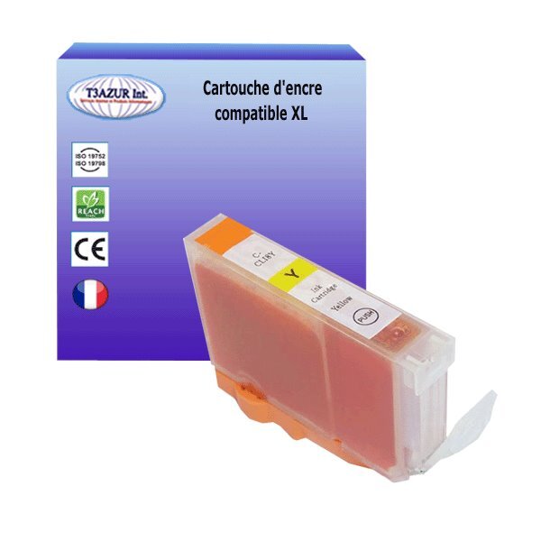 Cartouche compatible avec Canon Pixma MP800, MP800R, MP 810, MP830, MP95, MP960 remplace Canon CLI-8  Jaune- T3AZUR