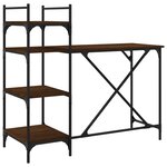 vidaXL Bureau d'ordinateur avec étagères chêne marron 120x47x109 cm