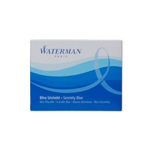 Pack de 8 cartouches d'encre longues effaçable Bleu serenity WATERMAN