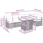 Ensemble de Canapés de Jardin vidaXL 7 pièces avec Coussins Gris clair Rotin Poly