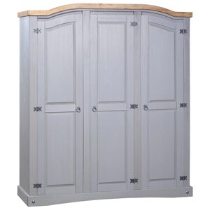 vidaXL Garde-robe avec 3 portes Gamme Corona pin mexicain Gris