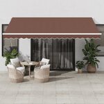 vidaXL Auvent manuel rétractable marron 450x300 cm