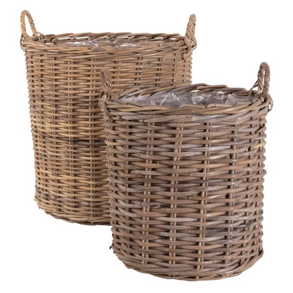 House Nordic Paniers ronds 2 Pièces Ivy Rotin kubu