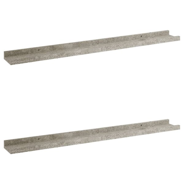 vidaXL Étagères murales 2 Pièces Gris béton 80x9x3 cm