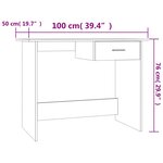 vidaXL Bureau Chêne fumé 100x50x76 cm Bois d'ingénierie