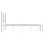 vidaXL Cadre de lit métal avec tête de lit blanc 183x213 cm