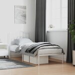 vidaXL Cadre de lit métal avec tête de lit blanc 90x200 cm