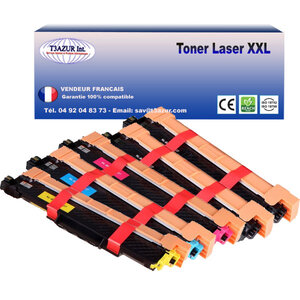 5 Toners compatibles avec TN247 pour Brother DCP-L3510CDW  DCP-L3550CDW  (Noir+Couleur) - 3000 pages + 2300 pages  - T3AZUR