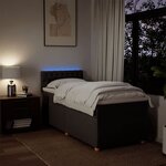 vidaXL Sommier à lattes de lit avec matelas Marron foncé 90x190 cm