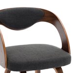 vidaXL Chaises à manger lot de 2 gris foncé bois courbé et tissu