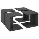 vidaXL Tables basses 4 Pièces gris brillant 33x33x33 cm bois d'ingénierie