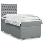 vidaXL Sommier à lattes de lit avec matelas Gris clair 100x200cm Tissu