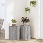 vidaXL Supports pour plantes 2 Pièces gris sonoma bois d'ingénierie