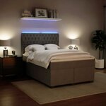 vidaXL Sommier à lattes de lit et matelas Gris clair 140x190cm Velours