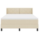 Lit à Ressorts vidaXL avec Matelas Crème 160x200 cm Tissu