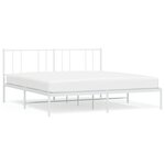 vidaXL Cadre de lit métal sans matelas et tête de lit blanc 180x200 cm