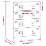 vidaXL Buffet rose 67x39x83 cm acier
