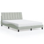 vidaXL Cadre de lit avec LED sans matelas gris clair 120x200cm velours