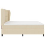 vidaXL Lit plateforme avec matelas - Crème - 200x200 cm Tissu