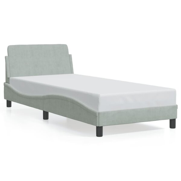 vidaXL Cadre de lit sans matelas gris clair 90x200 cm velours